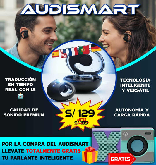 AUDIFONOS TRADUCTORES CON IA + PARLANTE SMARTH